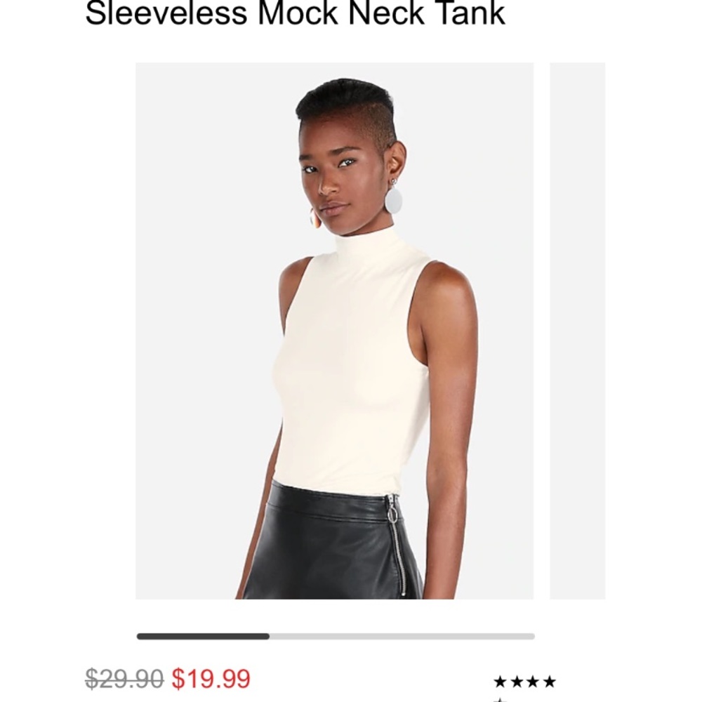 NWT Express Mod Neck Black Sleeveless Sweater